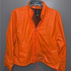 The Limited Orange Zip-Up Jacket Waxy Waterproof Thick Windbreaker Vintage Sz M